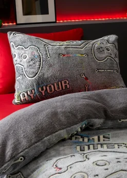 Catherine Lansfield Game Over Glow in the Black Fleece Duvet Cover Set