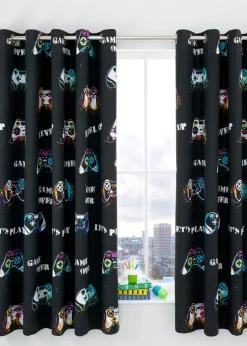 Catherine Lansfield Game Over Reversible Eyelet Curtains