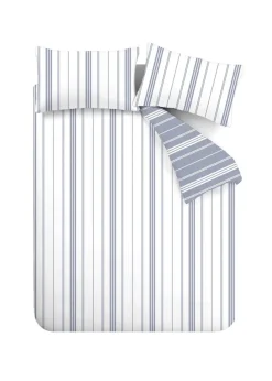 Catherine Lansfield Harbour Stripe Reversible Duvet Cover Set