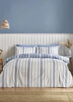 Catherine Lansfield Harbour Stripe Reversible Duvet Cover Set