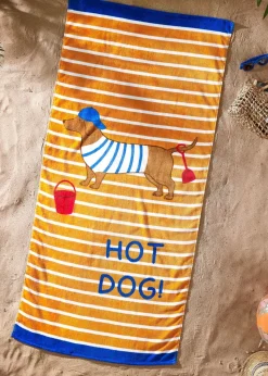 Catherine Lansfield Hot Dog Cotton Beach Towel