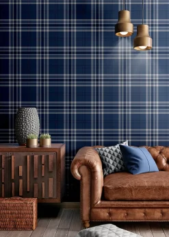 Catherine Lansfield Kelso Check Wallpaper