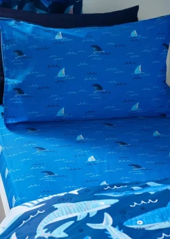 Catherine Lansfield Kids Blue Jawsome Shark Fitted Sheet