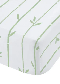 Catherine Lansfield Kids Panda Paws White Green Fitted Sheet
