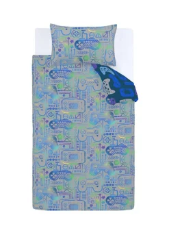 Catherine Lansfield Kids Gamer So Soft Grey Blue Duvet Cover Set