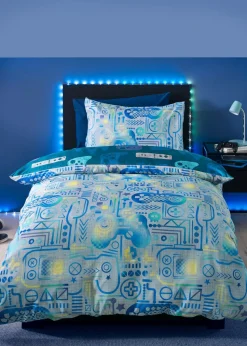 Catherine Lansfield Kids Gamer So Soft Grey Blue Duvet Cover Set