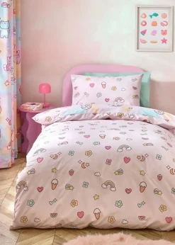 Catherine Lansfield Kids Pink Pastels Forever Together Reversible Duvet Cover Set