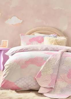 Catherine Lansfield Kids Soft Cloud Pink Pastel Bedspread (150x200cm)