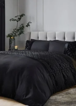 Catherine Lansfield Lattice Cut Velvet Duvet Cover Set