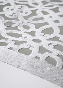 Catherine Lansfield Lattice Cut Velvet Duvet Cover Set