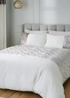Catherine Lansfield Lattice Cut Velvet Duvet Cover Set