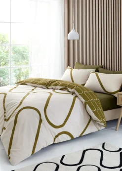 Catherine Lansfield Linear Curve Geometric Reversible Duvet Cover Set