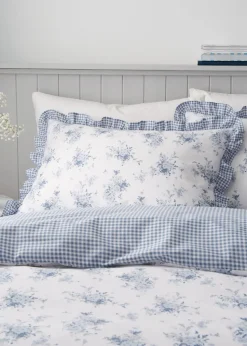 Catherine Lansfield Lucie Floral Frill Reversible Duvet Cover Set