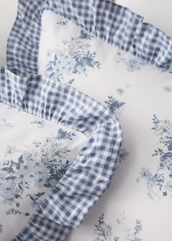 Catherine Lansfield Lucie Floral Frill Reversible Duvet Cover Set