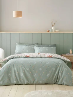 Catherine Lansfield Natural Enchanted Twilight Animals Reversible Duvet Cover Set with Pillowcases