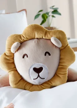 Catherine Lansfield Natural Cuddle Friends Lion Large 3D Cushion