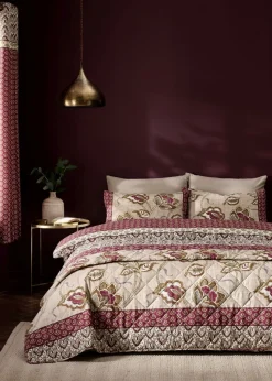Catherine Lansfield Natural Kashmir Paisley Floral Reversible Duvet Cover Set with Pillowcases