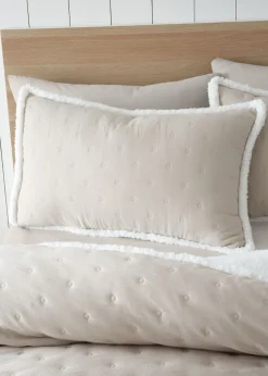 Catherine Lansfield Nori Cream Pinsonic Faux-Shearling Duvet Cover Set