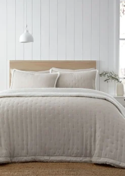 Catherine Lansfield Nori Cream Pinsonic Faux-Shearling Bedspread (220x230cm)