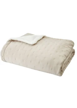 Catherine Lansfield Nori Cream Pinsonic Faux-Shearling Bedspread (220x230cm)