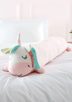 Catherine Lansfield Pink Cuddle Friends Unicorn 3D Cushion (90x15cm)