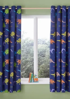Catherine Lansfield Prehistoric Dinosaurs Fully Reversible Curtains