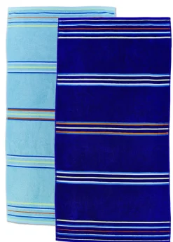 Catherine Lansfield Rainbow Cotton Beach Towel Pair