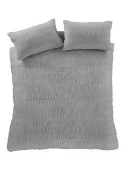 Catherine Lansfield Seersucker Duvet Cover Set