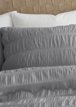 Catherine Lansfield Seersucker Duvet Cover Set