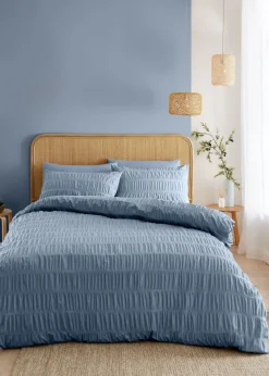 Catherine Lansfield Seersucker Duvet Cover Set