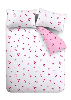 Catherine Lansfield Seersucker Heart Duvet Cover Set