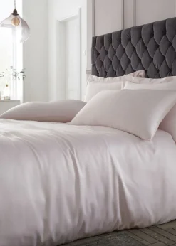 Catherine Lansfield Silky Soft Satin Duvet Cover Set Blush