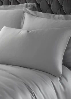 Catherine Lansfield Silky Soft Satin Duvet Cover Set Silver