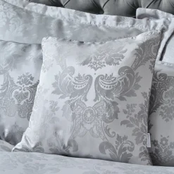 Catherine Lansfield Silver Grey Damask Jacquard Cushion