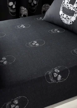 Catherine Lansfield Skulls Fitted Sheet