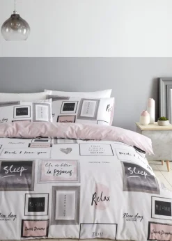 Catherine Lansfield Sleep Dreams Reversible Duvet Cover Set