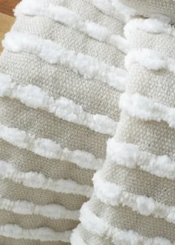Catherine Lansfield Stab Stitch Natural Throw (125x150cm)