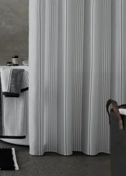 Catherine Lansfield Textured Stripe Shower Curtain