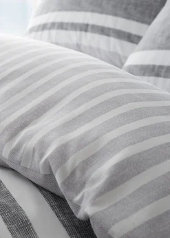 Catherine Lansfield Textured Banded Stripe Duvet Cover