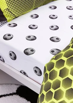 Catherine Lansfield White Football Fitted Sheet