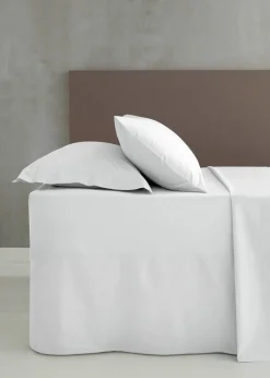 Catherine Lansfield White Easy Iron Percale Combed Fitted Valance Sheet