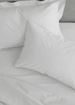 Catherine Lansfield White Easy Iron Percale Combed Fitted Valance Sheet