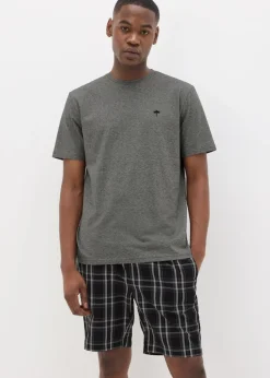 Charcoal Check Woven Pyjama Set