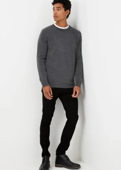 Charcoal Soft Touch Crew Neck Jumper