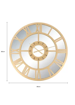 Charles Bentley Coniston Indoor Outdoor Mirrored Skeleton Wall Clock (Dia. 80cm)