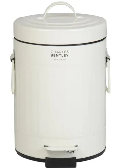 Charles Bentley Cream Retro Mini Pedal Bin