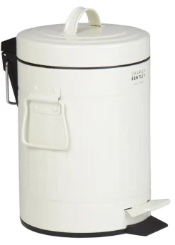 Charles Bentley Cream Retro Mini Pedal Bin