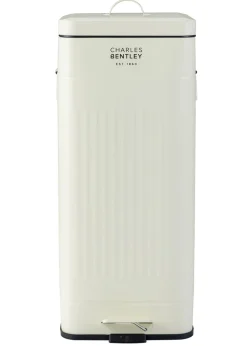 Charles Bentley Cream Square Retro Kitchen Pedal Bin