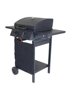 Charles Bentley Deluxe Auto Ignition 2 Burner Gas BBQ Grill Steel Barbecue