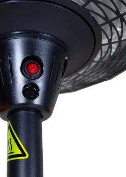 Charles Bentley Electric Floor Standing Patio Heater 2000W Black (H195cm x Dia.45cm)